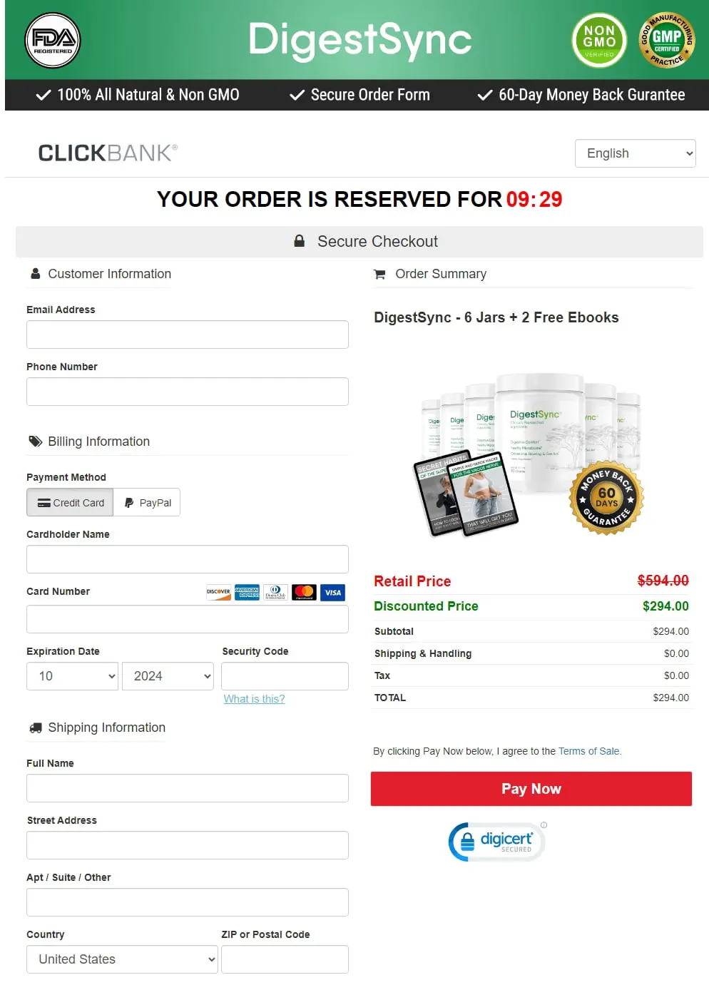 DigestSync order form